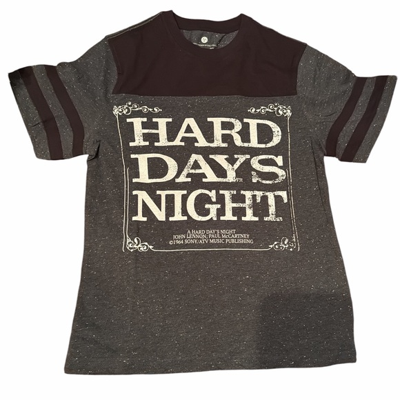 The Beatles Other - THE BEATLES Official HARD DAYS NIGHT Lennon McCartney Lyrics T-Shirt Size Small